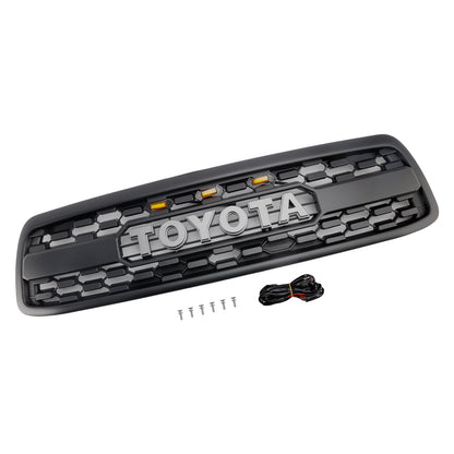 TRD PRO Style | Toyota Tundra | Matte Black Grill | 2000-2002 | Air Intake Radiator Bumper Grille + LED Light + Letter