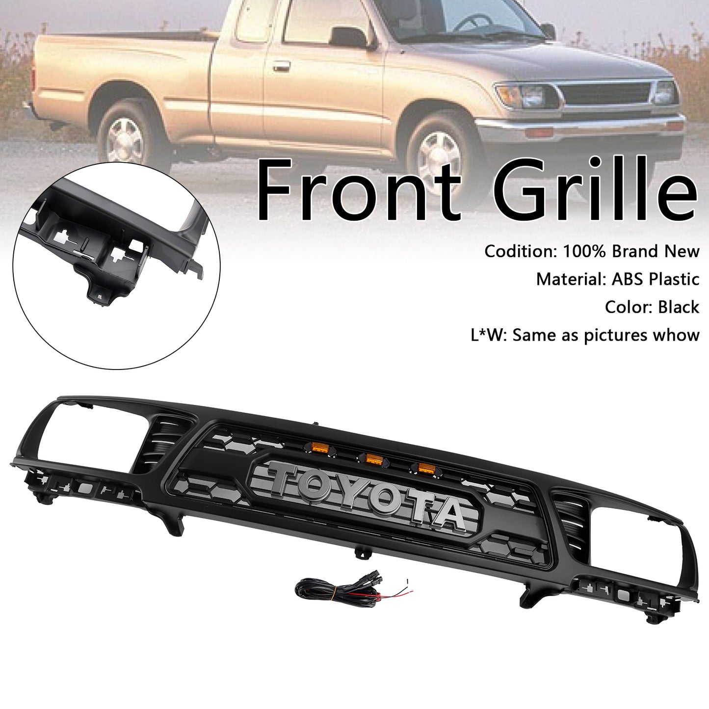 1995-1997 Toyota Tacoma TRD PRO Style Grill Honeycomb Front Bumper Grille