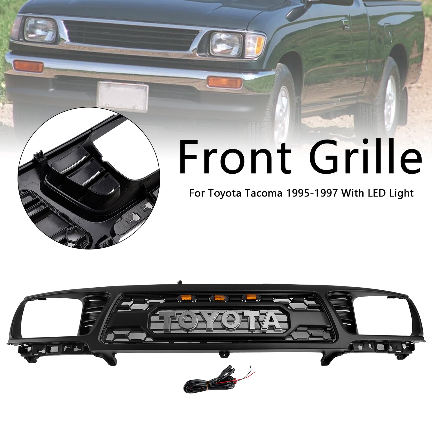 1995-1997 Toyota Tacoma TRD PRO Style Grill Honeycomb Front Bumper Grille
