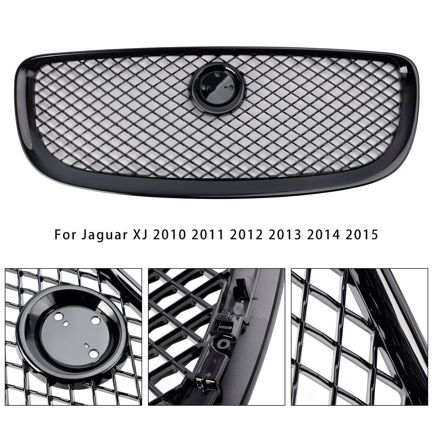 2010-2015 Jaguar XJ Chrome Front Bumper Grill Grille