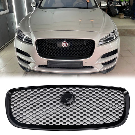 Jaguar F-PACE X761 2016 2017 2018 2019 2020 Front Grille Air Intake Radiator Bumper Black Grill