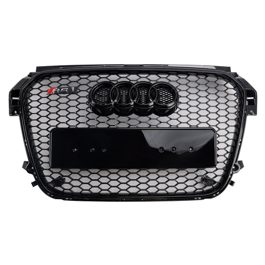 2010-2014 Audi A1 S1 Gloss Black Front Honeycomb Bumper Grill Grille