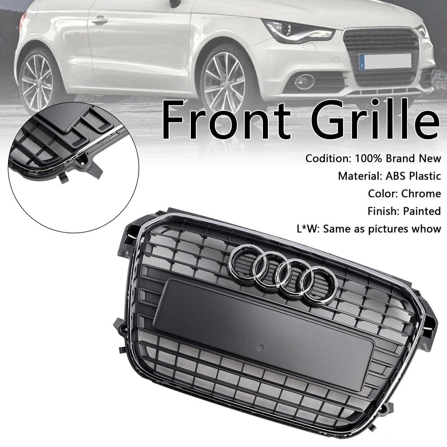 2010-2014 Audi A1 S-Line MK1 Chrome 8X0853651 Front Bumper Grill Grille