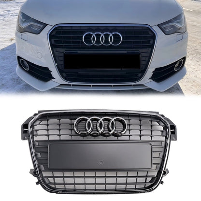 Audi A1 / A1 S-Line 2010-2015 Grille Front Bumper Replacement Chrome Mesh Slat Grill