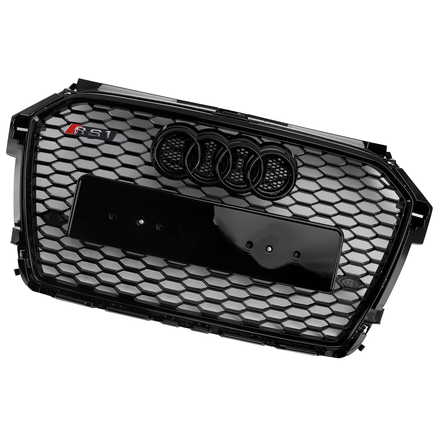 2014 2015 2016 2017 2018 2019 Audi A1 / A1 Sline / S1 8X Honeycomb / Slat Front Grille Air Intake Radiator Black RS Grill W/ Audi Rings