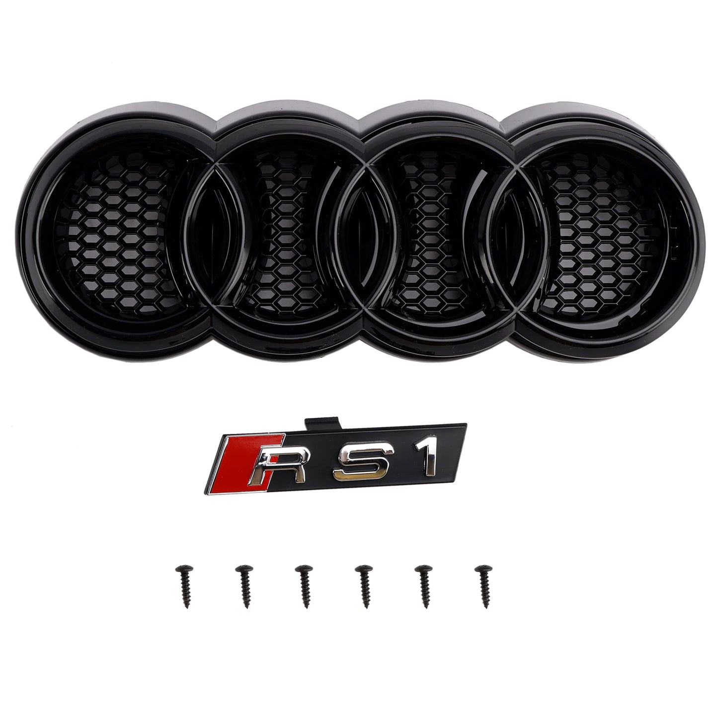 2014-2019 Audi A1 / S1 8X RS Style Grille Front Bumper Honeycomb Mesh Glossy Black Grille