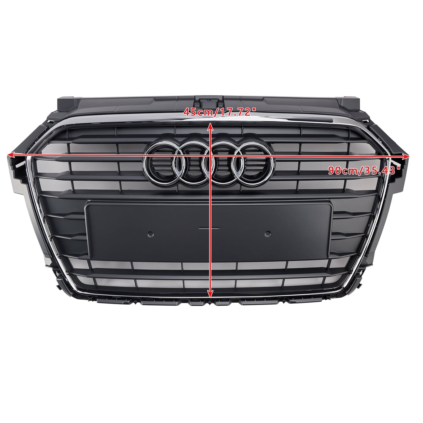 2014 2015 2016 2017 2018 2019 Audi A1 / A1 Sline / S1 8X Honeycomb / Slat Front Grille Air Intake Radiator Black RS Grill W/ Audi Rings