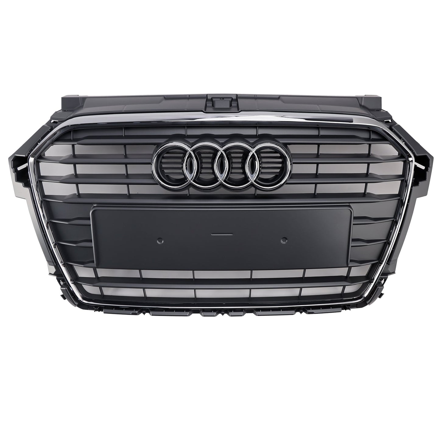 2014 2015 2016 2017 2018 2019 Audi A1 / A1 Sline / S1 8X Honeycomb / Slat Front Grille Air Intake Radiator Black RS Grill W/ Audi Rings
