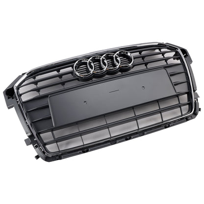 2014 2015 2016 2017 2018 2019 Audi A1 / A1 Sline / S1 8X Honeycomb / Slat Front Grille Air Intake Radiator Black RS Grill W/ Audi Rings