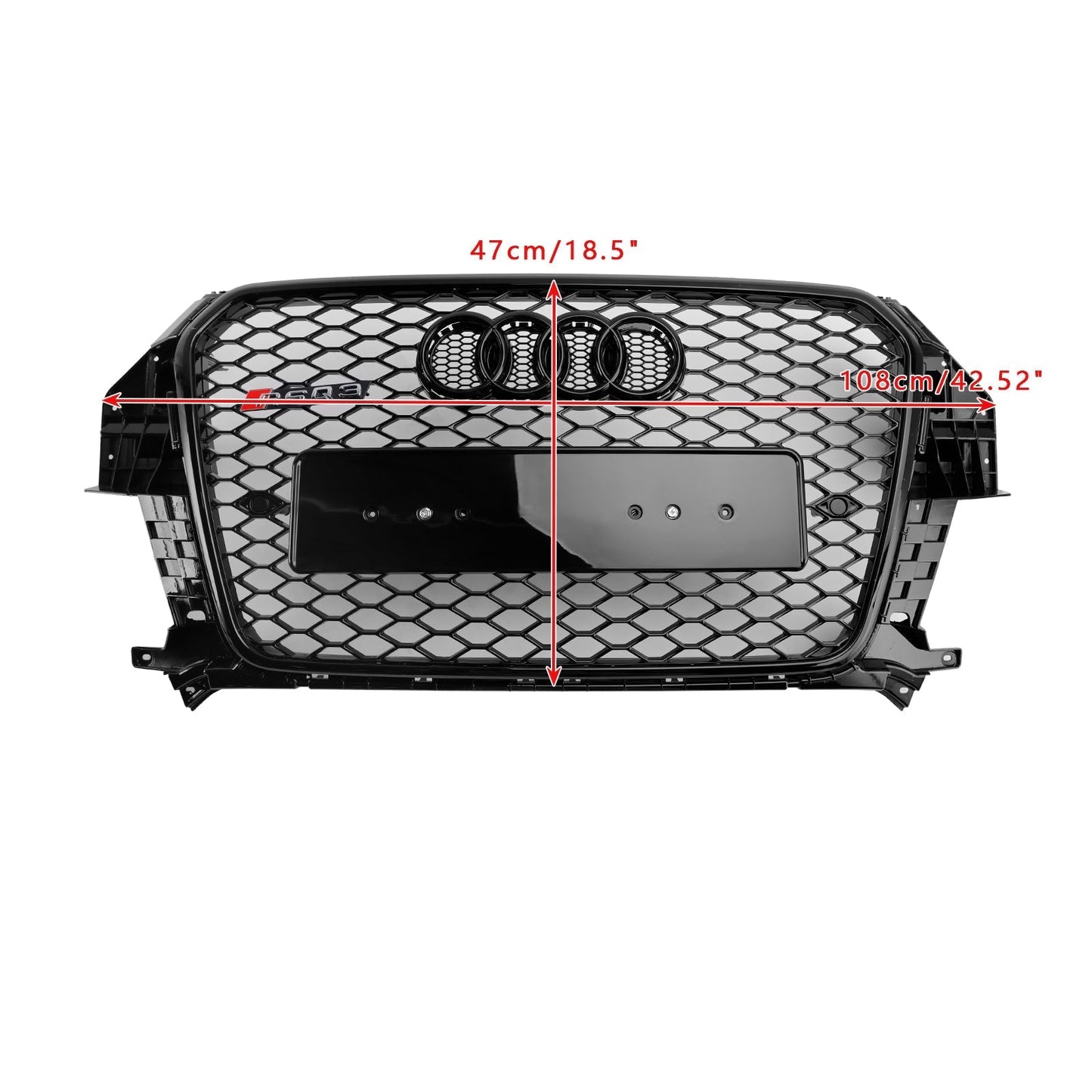 2011-2015 Audi Q3 RSQ3 Style Gloss Black 5060531048501 Front Honeycomb Mesh Grille