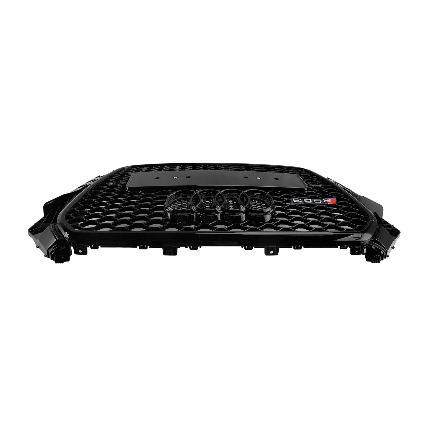 2011-2014 Audi Q3 RSQ3 Style Grille Gloss Black Front Bumper Honeycomb Mesh Grille With Ring Emblem