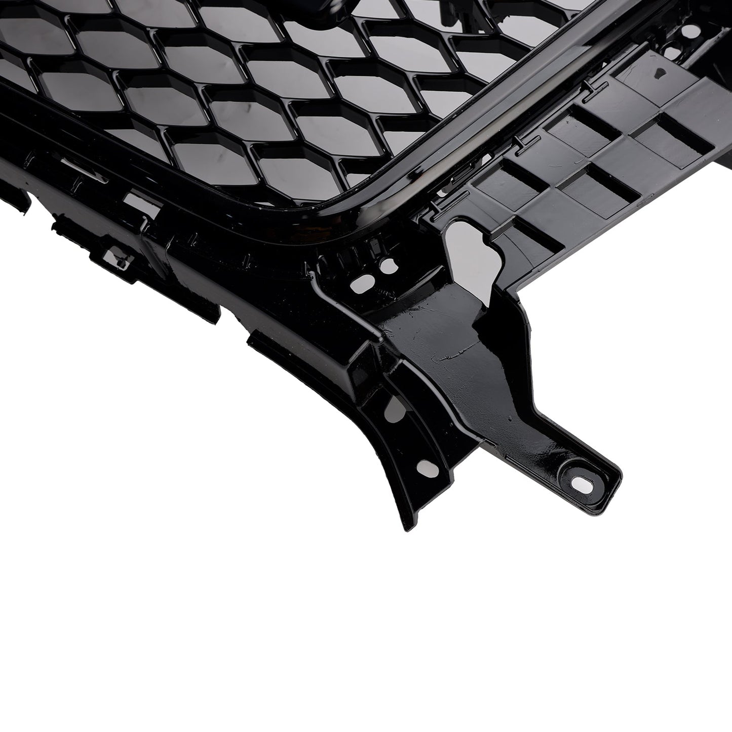 2011-2014 Audi Q3 RSQ3 Style Grille Gloss Black Front Bumper Honeycomb Mesh Grille With Ring Emblem