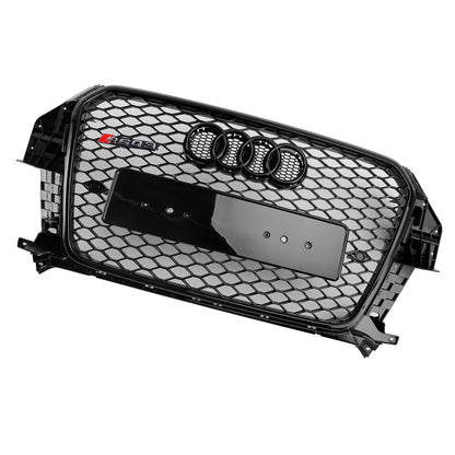 Audi Q3 2011 2012 2013 2014 Honeycomb Black Grille Air Intake Radiator Bumper RS Grill