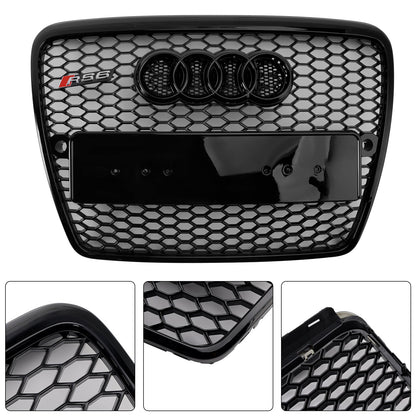 Audi 2004-2008 A6 C6 Front Black Grill Air Intak Radiator Bumper Hoenycomb Mesh Grille