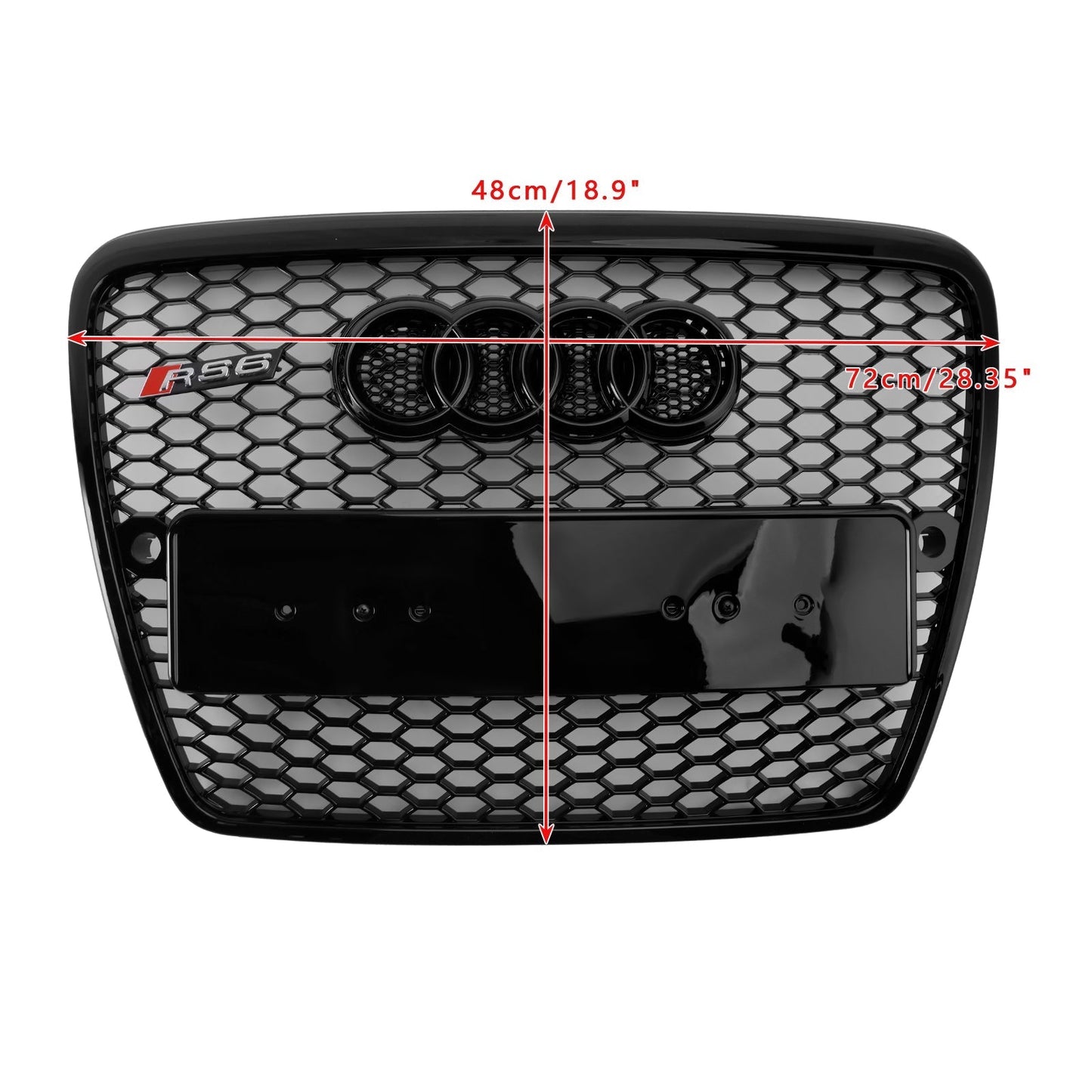 2004-2008 Audi A6 C6 Pre-Facelift Black Front Honeycomb Bumper Grill Grille