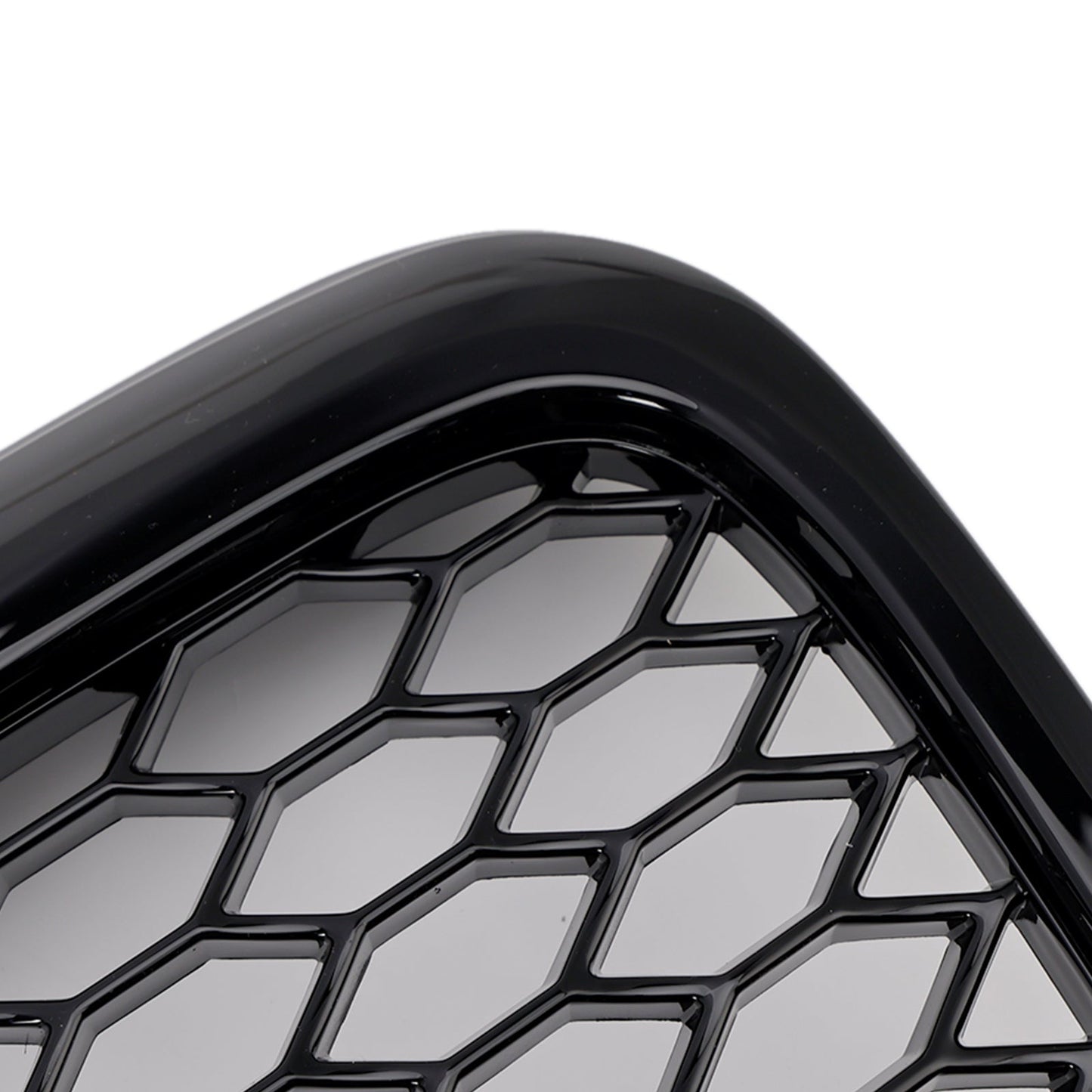 2004-2008 Audi A6 C6 Honeycomb Grill Front Bumper RS Style Black Grille With Ring Emblem