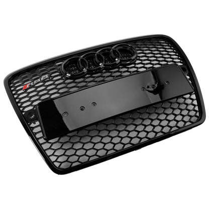 Audi 2004-2008 A6 C6 Front Black Grill Air Intak Radiator Bumper Hoenycomb Mesh Grille