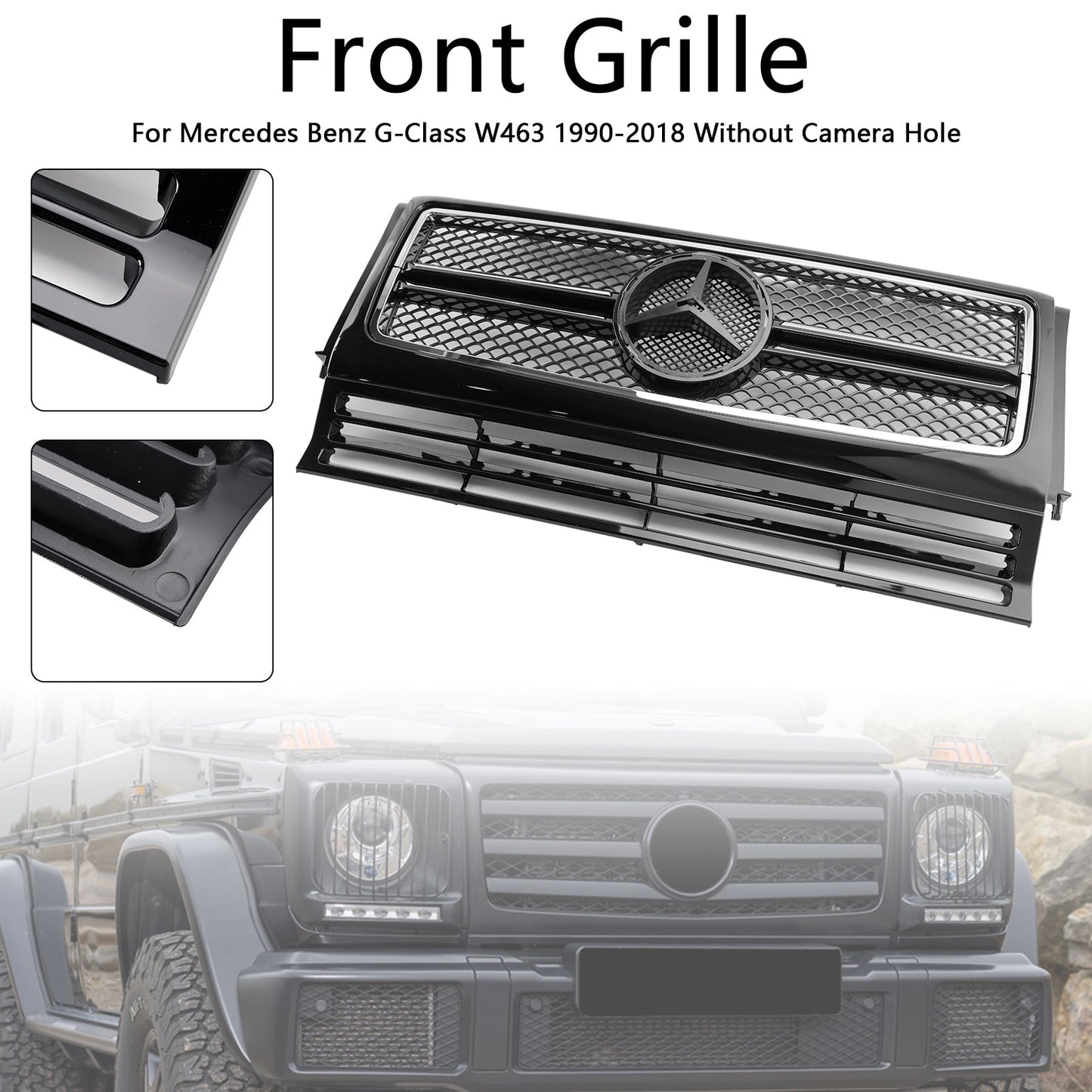 1990-2018 Mercedes Benz G-Class W463 Chrome Black Front Bumper Grill Grille
