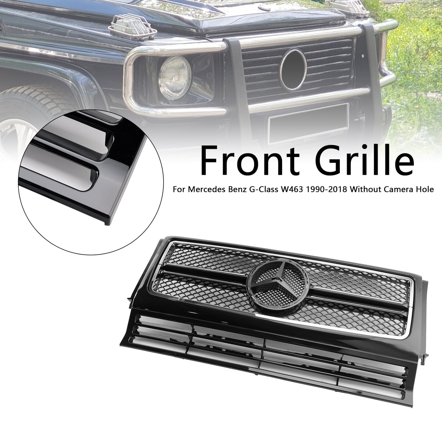 1990-2018 Mercedes Benz G-Class W463 Chrome Black Front Bumper Grill Grille
