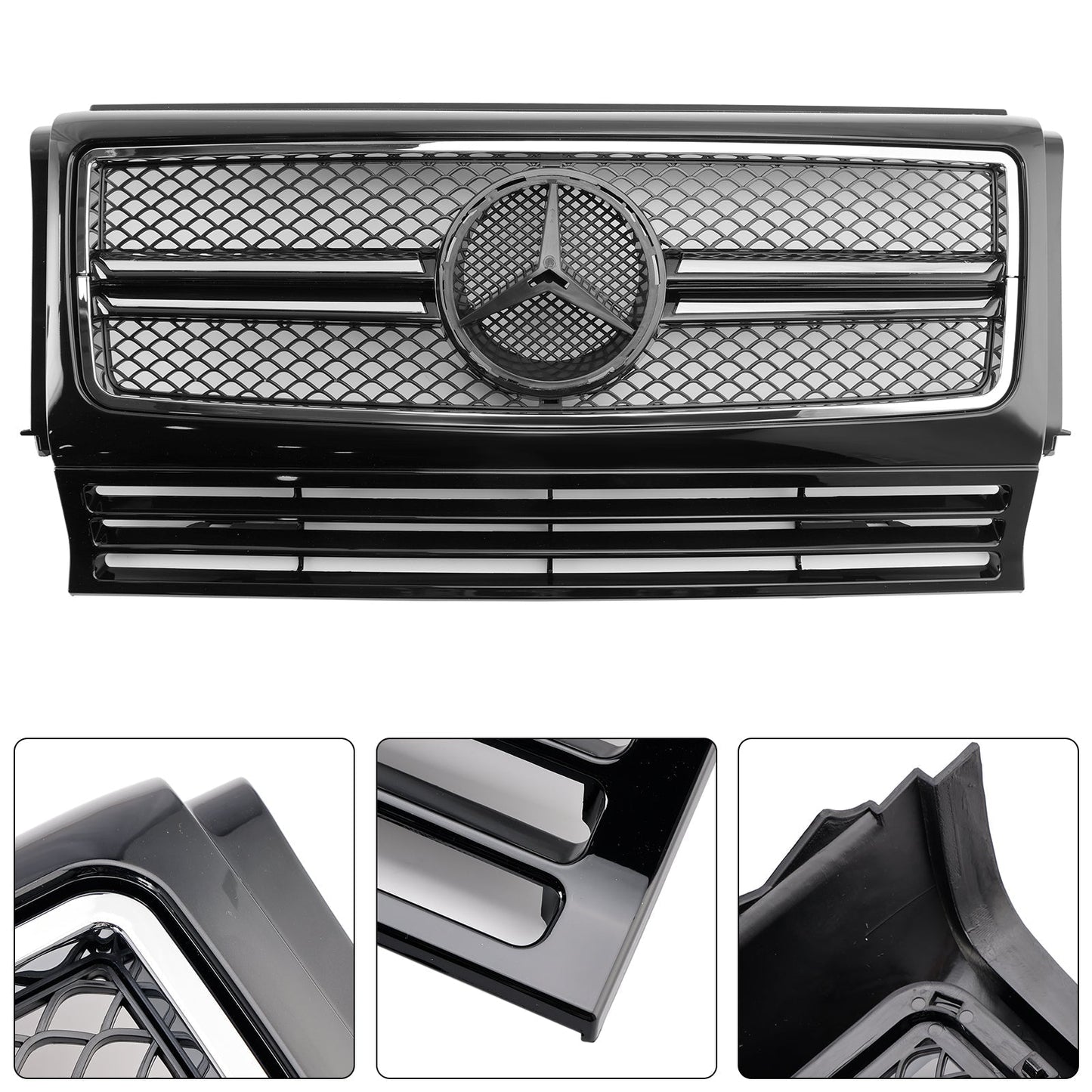 1990-2018 Mercedes Benz G-Class W463 Chrome Black Front Bumper Grill Grille