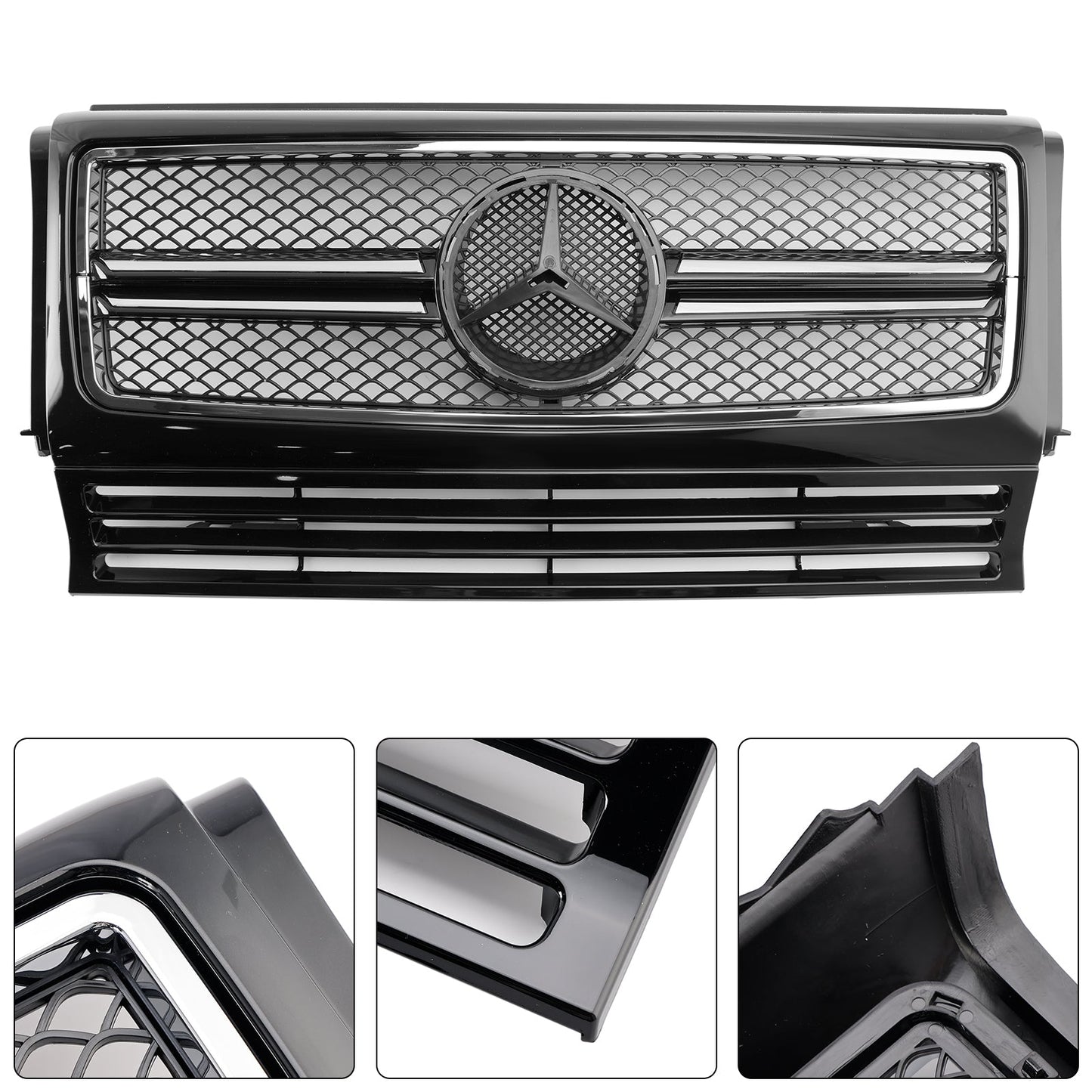1990-2018 Mercedes Benz G-Class W463 Chrome / Black Grill Air Intake Radiator Bumper Front Grille