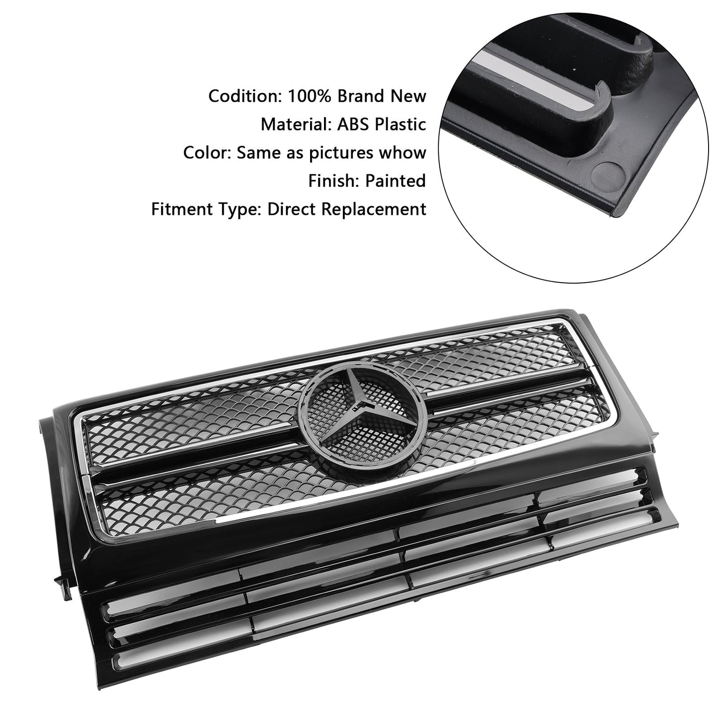 1990-2018 Mercedes Benz G-Class W463 Chrome Black Front Bumper Grill Grille