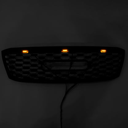2005-2011 Toyota Hilux N70 Front Grill Honeycomb Matte Black Front Bumper Grille W/ LED + Letter
