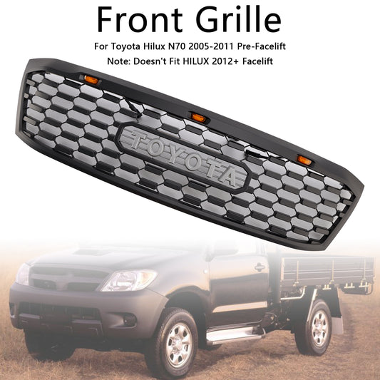 Toyota Hilux N70 Honeycomb Grill 2005-2011 Air Intake Radiator Bumper Front Matte Black Grille