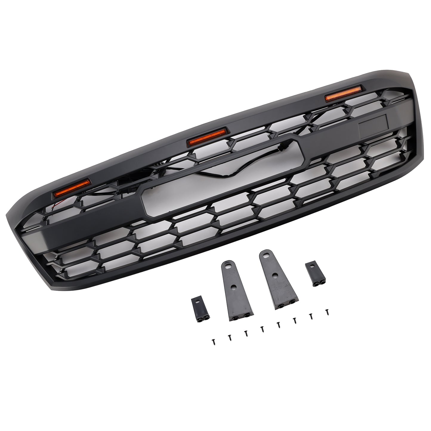 Toyota Hilux N70 2005-2011 Black Grill Front Bumper Upper Grille With LED & Letter