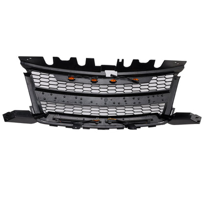 Chevy Colorado 2016-2020 Honecomb Grille Front Bumper Black Replacement Grill W/ LED Light