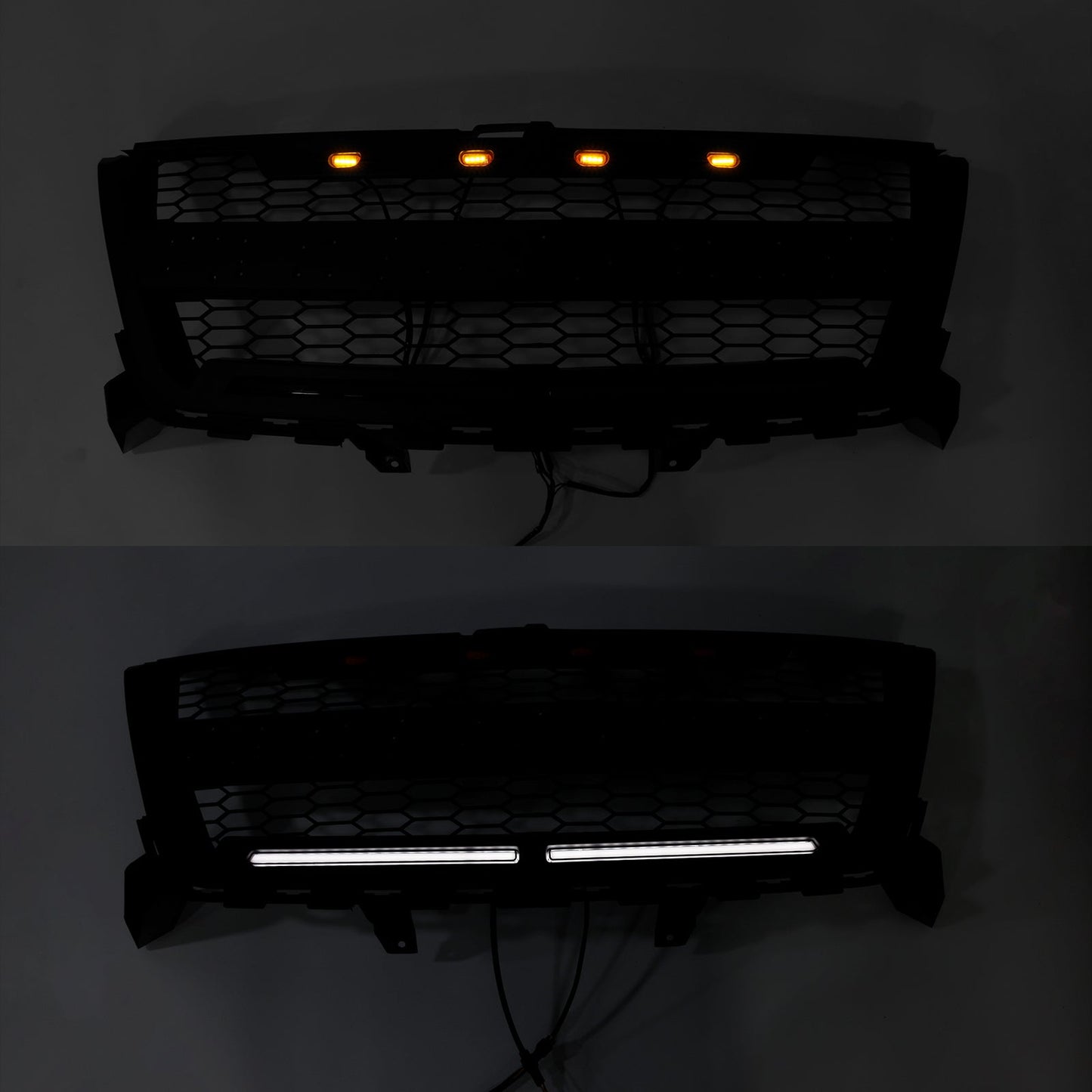 2016-2020 Chevrolet Colorado Matte Black Front Grill Upper Bumper Honeycomb Grille With LED Light