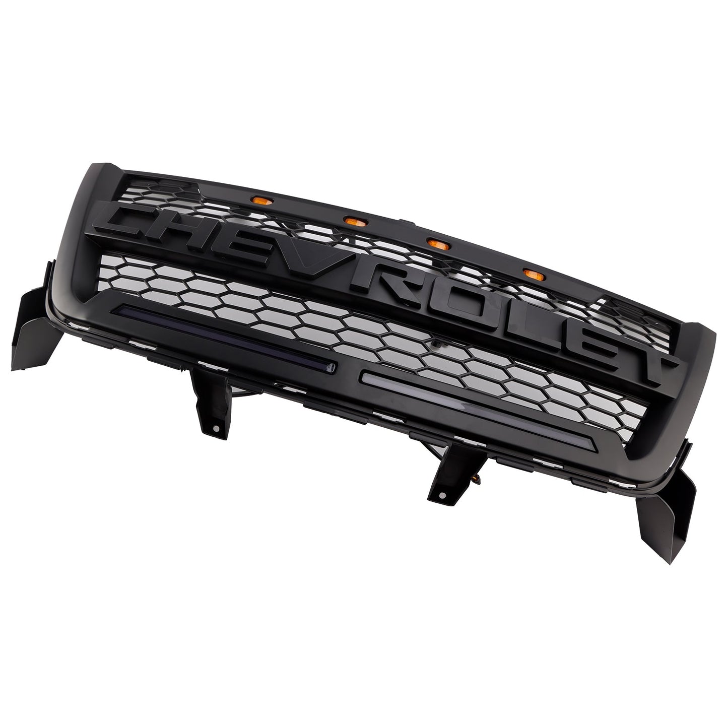 2016-2020 Chevrolet Colorado Matte Black Front Grill Upper Bumper Honeycomb Grille With LED Light