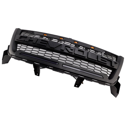 2016-2020 Chevrolet Colorado Matte Black Front Grill Upper Bumper Honeycomb Grille With LED Light