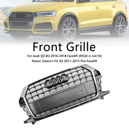 2016-2018 Audi Q3 8U Facelift Chrome Front Bumper Grill Grille 8U0853653M