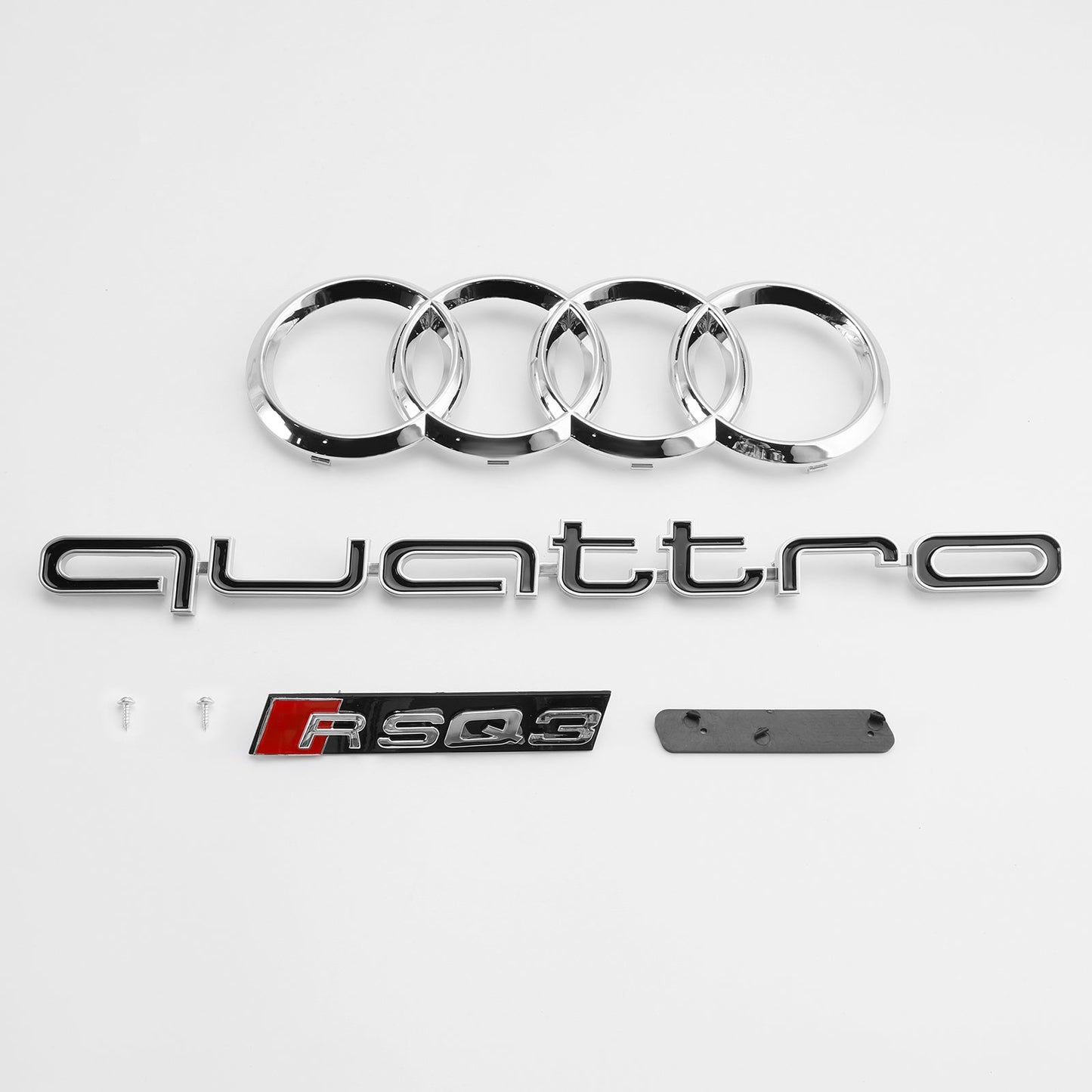 2016-2018 Audi Q3 / SQ3 RSQ3 Style Honeycomb Grill Front  Bumper Replacement Black Grille W/ Ring Embelm