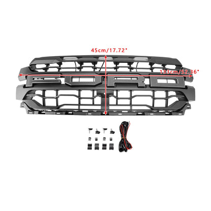 2024-2026 Ford F150 Lariat / King Ranch / Platinum Raptor Style Grille Front Bumper Black Grille W/ LED