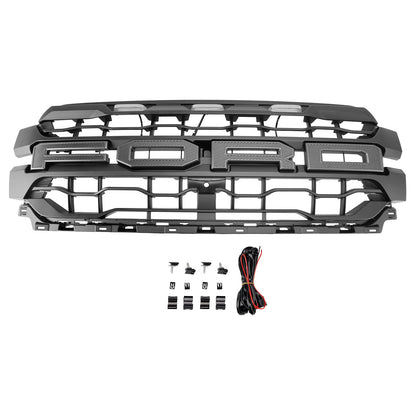 2024-2026 Ford F150 Lariat / King Ranch / Platinum Raptor Style Grille Front Bumper Black Grille W/ LED