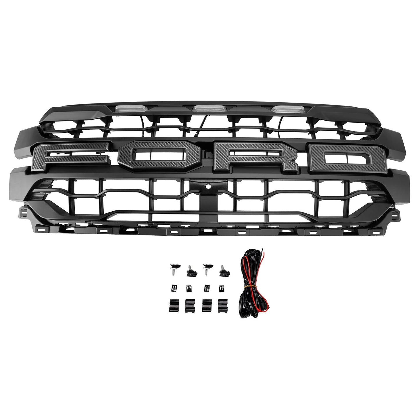Ford F150 | Front Bumper Grille | Raptor Style | 2024-2025 | Black Replacement Grill With LED