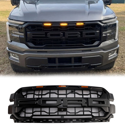 Ford F150 2024-2026 Front Grill Raptor Style Front Bumper Replacement Black Grille