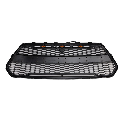 Ford Transit 150 250 350 350H 2015-2019 Front Raptor Grille Black Front Bumper Honeycomb Grill With LED