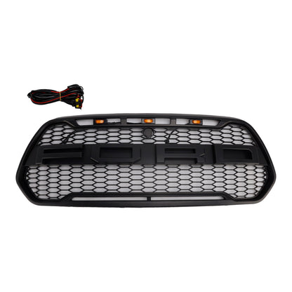 Ford Transit 150 250 350 350H 2015-2019 Front Raptor Grille Black Front Bumper Honeycomb Grill With LED