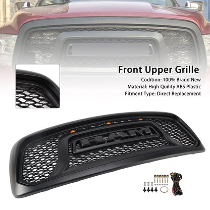 Dodge RAM 1500 2002-2005 Big Horn Style Grill Fron Bumper Black Replacement Grille W/ LED & RAM Letter