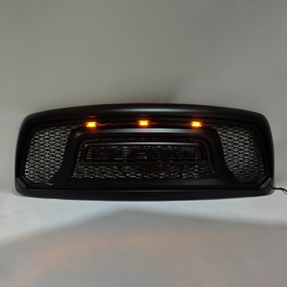 Dodge RAM 1500 2002-2005 Big Horn Style Grill Fron Bumper Black Replacement Grille W/ LED & RAM Letter