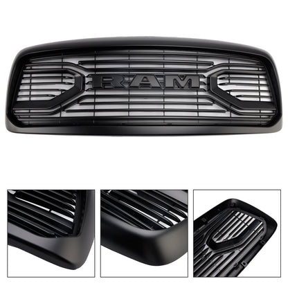 Dodge RAM 1500 2002-2005 Big Horn Style Grill Fron Bumper Black Replacement Grille W/ LED & RAM Letter