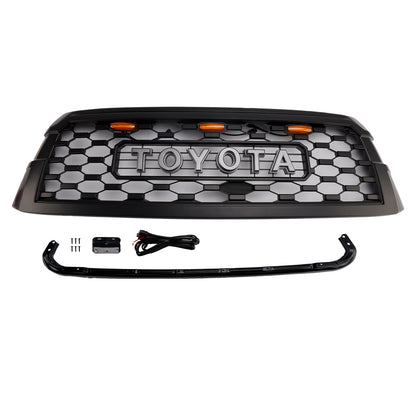 Toyota Sequoia 2019-2021 TRD PRO Grille Front Bumber Black Replacement Grill With Letter & LED