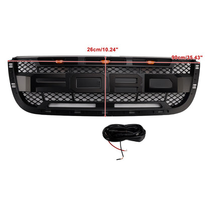 2001-2003 Ford Ranger Raptor Style Grille Front Bumper Replacement Black Grill W/ LED Light