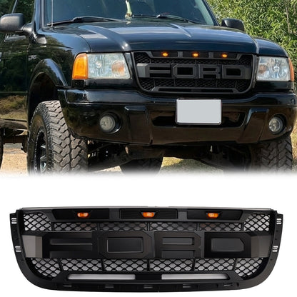 Ford Ranger 2001-2003 Front Grille Raptor Style Front Bumper Black Grill With LED