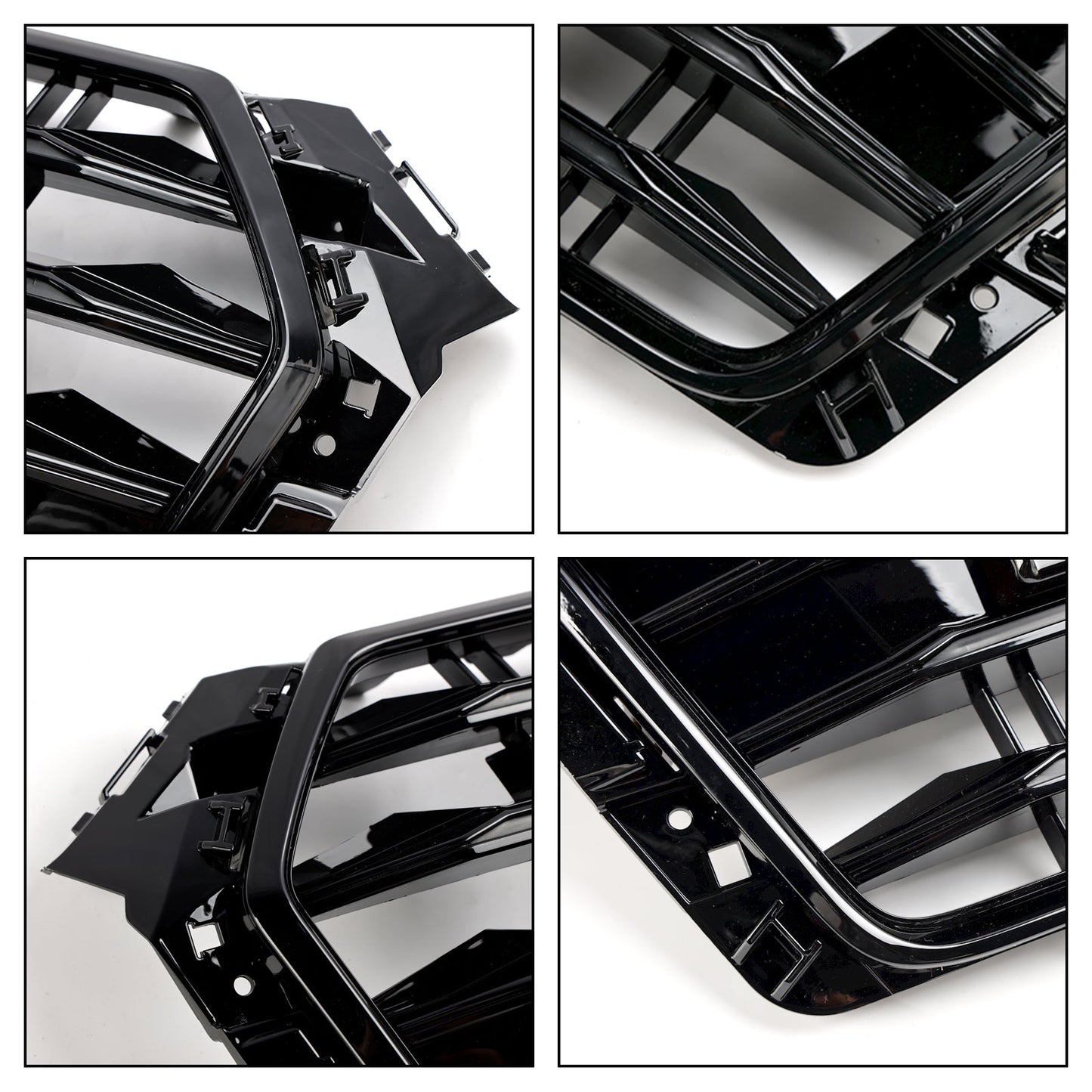 2016-2019 Audi A4/ A4 Sline/ S4 B9 Front Bumper Slat Black Grill W/ Ring Emblem S4 Style Grille
