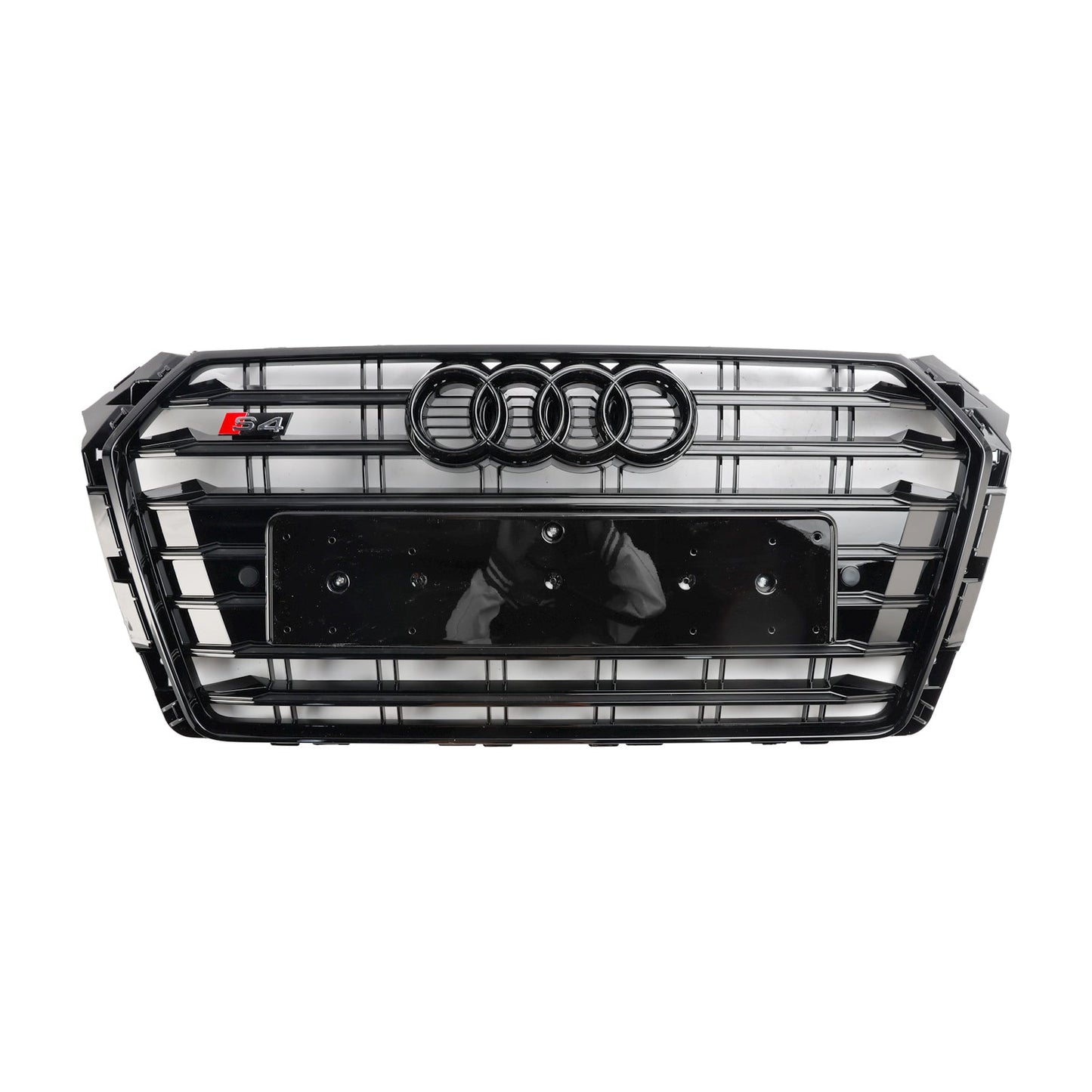 2016-2019 Audi A4/ A4 Sline/ S4 B9 Front Bumper Slat Black Grill W/ Ring Emblem S4 Style Grille