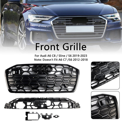 2019-2023 Audi A6 C8 S6 Black 4K0853651T Front Bumper Grille Grill